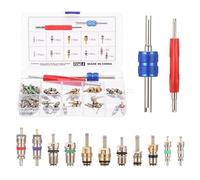 HSEAMALL 102 UNIDS A/C Válvula Núcleo R12 R134a Aire Acondicionado Automático Refrigeración Neumático Válvula Vástago Vástago Herramienta Remover Surtido