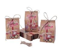 HSEAMALL 30PCS Fiesta de Navidad Cajas de Regalo Bolsas de Papel Kraft Dulce Caja de Caramelo Bolsa de