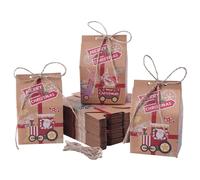 HSEAMALL 50PCS Fiesta de Navidad Cajas de Regalo Bolsas de Papel Kraft Dulce Caja de Caramelo Bolsa de