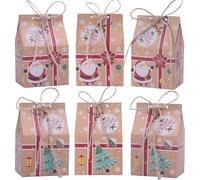 HSEAMALL 50PCS Fiesta de Navidad Cajas de Regalo Bolsas de Papel Kraft Dulce Caja de Caramelo Bolsa de