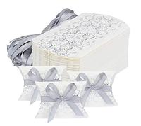Hseamall Cajas de recuerdos de boda, caja de regalo para fiestas, caja de caramelos, 50 unidades