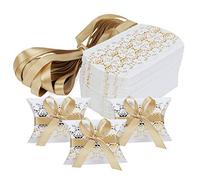 Hseamall Cajas de recuerdos de boda, caja de regalo para fiestas, caja de caramelos, 50 unidades