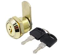 HSEAMALL Cerradura de buzón de Seguridad Gabinete de Acero Inoxidable Cajón Armario Cerradura de Leva con Teclas similares 16 mm (Oro)