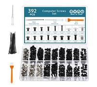 HSEAMALL Juego de 392 tornillos para computadora, tornillos de placa base para disco duro, ventilador de potencia, chasis, reparación de gráficos