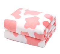 HSEEC Manta de Felpa Rosa con Estampado de Vaca, Franela de Forro Polar Suave, Ligera, 40 x 50 Pulgadas, Bonita Ropa de Cama para niños, Adolescentes y Adultos