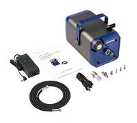 Hseng Compresor de aire portátil extra silencioso con tanque de aire integrado, AutoStop, funcionamiento ultra silencioso, filtro de aire incluido, conecta Iwata, Badger, pinceles de pintura Paasche,