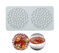 HsentimenH Alfombrilla de Encaje de Fondant Pasteles de Silicona, Rejillas Pasteles Molde de Encaje,Decoración de Pasteles Comestibles, Decoración de Cocina Molecular de Pastel, 2 Agujeros Rejillas