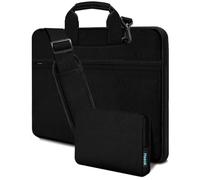 HSEOK Bolso Bandolera para Portátil de 15,6-16 pulgadas,Maletín Duradero y Resistente a Golpes con Múltiples Bolsillos y Correa para la mayoría de Portátiles de 15"-16",Negro