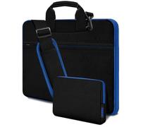 HSEOK Bolso Bandolera para Portátil de 17"-17,3",Maletín Protector Resistente a Golpes con Múltiples Bolsillos,Compatible con la mayoría de Portátiles de 17"-17,3",Negro-azul