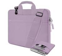 HSEOK Bolso Bandolera para Portátil de 17,3", Maletín Protector Resistente a Golpes con Múltiples Bolsillos, Compatible con la mayoría de Portátiles de 17"-17,3",Morado claro