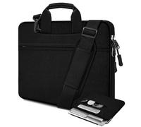 HSEOK Bolso Bandolera para Portátil de 17,3", Maletín Protector Resistente a Golpes con Múltiples Bolsillos, Compatible con la mayoría de Portátiles de 17"-17,3",Negro