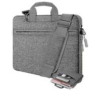 HSEOK Bolso Bandolera para Portátil de 17,3", Maletín Protector Resistente a Golpes con Múltiples Bolsillos, Compatible con la mayoría de Portátiles de 17"-17,3",Gris oscuro