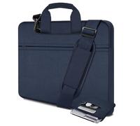 HSEOK Bolso Bandolera para Portátil de 17,3", Maletín Protector Resistente a Golpes con Múltiples Bolsillos, Compatible con la mayoría de Portátiles de 17"-17,3",Azul oscuro