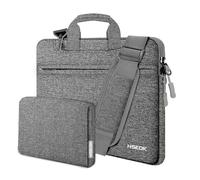 HSEOK Bolso de Hombro para Computadora Portátil de 13"-14" con Estuche Pequeño para MacBook Pro de 14", M5/M4/M3/M2/M1 2025-2021, Todos los Modelos de MacBook Air/Pro de 13,3", XPS 13/14,Gris oscuro