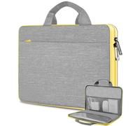 HSEOK Estuche para Computadora Portátil de 13,3" 14", Maletín de Mano Compatible con MacBook Pro de 14", MacBook Air/Pro 13,3" y Portátiles de 13" a 14",Amarillo grisáceo claro