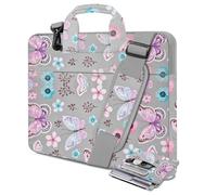 HSEOK Funda Portátil 15,6" Bolso Bandolera,Flor de mariposa | Bolso Resistente a Golpes & al Agua, Compatible con la mayoría de Notebooks 15,6“-16" MacBook, HP, Dell, ASUS, ACER & Lenovo