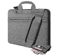 HSEOK Funda Portátil 15,6" Bolso Bandolera,Gris Oscuro-Negro | Bolso Resistente a Golpes & al Agua, Compatible con la mayoría de Notebooks 15,6“-16" MacBook, HP, Dell, ASUS, ACER & Lenovo