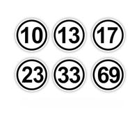 HSEVENSTORY 2 Pegatinas Circulares con números 46, 93, 10, 11, 13, 17, 23, 69 y 77 for Casco de Motocicleta, Parabrisas y Coche.(Number 11,10x10CM)