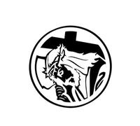 HSEVENSTORY Pegatinas for Coche Jesucristo Dios Cruz Decoración de Ventanas Calcomanías de PVC Calcomanías for Coche Accesorios Calcomanías(White,12cm*12cm)