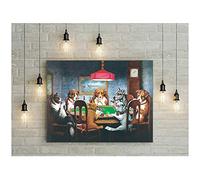 HSFFBHFBH Perros Jugando al póker Pinturas Imprimir en Lienzo HD Pintura Abstracta en Lienzo Oficina Arte de la Pared Decoración del hogar Cuadros de la Pared 40x50cm (16"x20) Sin Marco