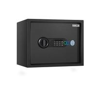 HSGCJS Caja fuerte para huellas dactilares, 1.2 pies cúbicos, caja fuerte biométrica para el hogar con teclado digital, caja fuerte de seguridad con luz de inducción y cuero, hucha para joyas, dinero