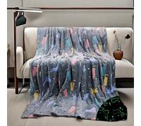HSGLGNA Manta infantil de dinosaurios que brilla en la oscuridad, diseño de dinosaurios, manta suave de microfibra, ideal como regalo para los amantes del dinosaurio (gris gatito, 150 x 200 cm)