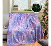 HSGLGNA Manta para niños, Manta de Unicornio Que Brilla en la Oscuridad, Regalo de Unicornio para niñas, Manta Muy Suave y cálida, Manta de Unicornio, Color Rosa (Morado, 130 x 150 cm)