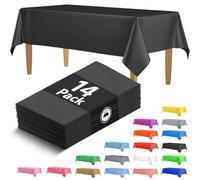 HSGUS Paquete de 14 manteles rectangulares Desechables de plástico de 54 x 108 Pulgadas, Fundas Decorativas Suaves para Fiestas, Bodas