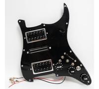 HSH - Juego de golpeadores de Strat precableados con bobina dividida, pastillas Humbucker cargadas, protector de púa, interruptor de silencio de salida para guitarra Fender estilo Stratocaster