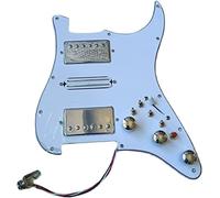 HSH Upgrade Prewired Pickguard Pickups Conjunto multifunción Interruptor de 7 vías Dual Hot Rail High Output Chrome Pickups para guitarra FD Pastillas guitarra precableadas