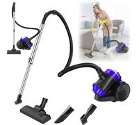 HSHa Aspirador compacto - Ligero, sin bolsa, 1500 W de potencia de succión, 4 boquillas para suelos duros y alfombras, filtro HEPA para alfombras, suelos duros, pelo de animales