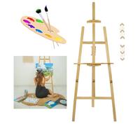 HSHa Caballete de artista con marco en A, 175 cm, caballete de madera, altura ajustable, 83-134 cm, caballete de campo para niños y adultos