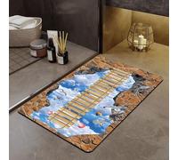 HSHBGS Alfombras con ilusión óptica 3D, Alfombras Creativas Personalizadas, Felpudo con diseño de Puente Colgante en un acantilado, para habitación de los niños(3D Rugs-10,50x80cm/19x31in)