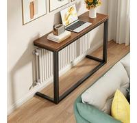 HSHBGS Mesa Consola de Entrada y Sofá, Mesa Auxiliar Moderna con Estructura de Acero Estable, Aparador de Entrada, Estilo Industrial, Rústica(Brown,120x20x80cm)