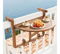 HSHBGS Mesa Plegable Balcón, Mesita de Servicio para barandilla de balcón