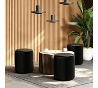 HSHBGS Taburete Plegable Silla de Papel Kraft con cojín Taburete Redondo | Taburete de papel portátil for el comedor de la escuela, diseño ligero y moderno que ahorra espacio(Black,H37cm)
