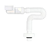 Hshenjhu 1 1/4" Sifón Lavabo 380-930 mm Universal Antiolor Desagüe Tubo Flexible y Extensible, Universal Sifón para Lavabo Fregadero Bidé Baño Cocina para Cambiar la Tubería Antigua, Blanco