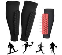 Hshenjhu 1 Pares Espinilleras, Espinillerass de Esquí Transpirables, Protectores de Espinillerass Antideslizantes, Espinilleras con Almohadillas Des Panal, para Niños, Adultos, Esquí, Correr