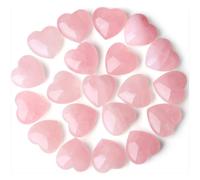 Hshenjhu 20 Piezas de Cristales Curativos en Forma de Corazón, Rosa