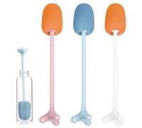 Hshenjhu 3 Piezas Cepillos de Limpieza de Esponja, Cepillo de Botella con Mango Largo, Desagüe Vertical Biberones Esponja Cepillo, Cepillos de Limpieza Suaves para Biberones, Cocina, Vasos, Tazas
