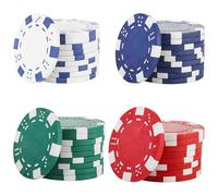 Hshenjhu 40 Piezas Maletin Póker Profesional,Set de Póker de Plástico,Fichas de Póker Completo,Ciega Pequeña y Big Blind Buttons para Texas Hold Em Poker,Juegos de Cartas, Noche de Casino