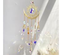 Hshenjhu Atrapasoles Cristal, Prisma Cristal Colgante, Arcoiris Crystal Suncatcher, Elemento Colgante de Luna, Feng Shui Decoracion para Colgar en Ventanas, Casa, Jardín, Fiesta, Boda