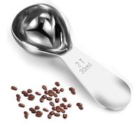 Hshenjhu Mini Cuchara Medidora, 30ml Cucharas Medidoras de Acero Inoxidable, Reutilizable Cucharas de Café con Mango Corto, para Granos de Café, Té Suelto, Azúcar, Harina (Plata)