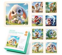 Hshenjhu Puzzles Infantiles, Niños Rompecabezas de Animales, Animales pequeños Puzzle de Madera para Niños, Puzles Niños 3 Años, Juguetes Montessori Educativos Regalos para Infantil Bebes 3 4 5 años