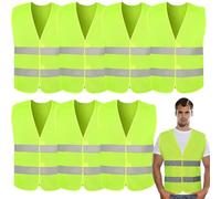 HSHHOOM 20 Piezas Chaleco Reflectante, Amarillo Chaleco de Seguridad de Alta Visibilida, Chaleco Trabajo Unisex para Correr Moto Bicicleta Conductor Limpiadores (20)