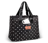 HSHRISH Bolsa Termica Porta Alimentos Mujeres, Polifuncional Portátil Bolsa de Almuerzo Isotermica de Fugas para Adultos, niñas, Trabajo, Compras, Picnic, Playa, al Aire Libre, 15L Negro