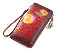 HSHTTKL Carteras Cartera de Gran Capacidad, Tarjetero múltiple, monederos de Bolsillo con Cremallera duraderos, Carteras Retro Elegantes con Bolsillo para Monedas largas para Mujer Monedero
