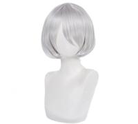 HSHUHMLBJ Short Silver White Daily Party Cosplay Peluca para 2B Anime Cosplay Peluca