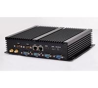 HSIPC New Haswell i7 4500U Industrial PC IPC Mini PC Fanless PC with Dual LAN GbE 8G RAM 256G SSD Support Linux/Windows 6 COM 8 USB USB3.0 VGA HDMI Rich IO, Black Aluminum,. Nic