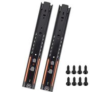 HSIRYAOHD 1 par de guías de cajón de cierre suave con empuje para abrir, rodamientos de bolas de extensión completa, montaje lateral, capacidad de carga de 45 kg (350 mm)